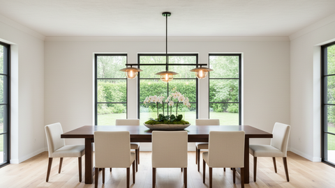 Contemporary Black & Gold Track Chandelier