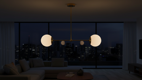 Minimalist Gold Track Chandelier