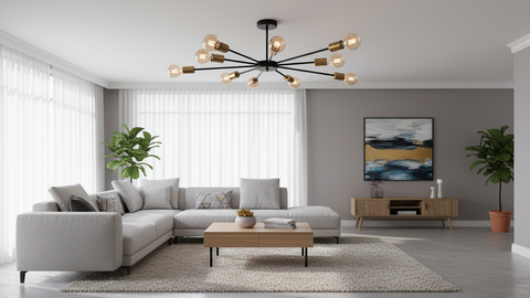 Modern Black Sputnik Chandelier