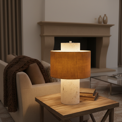 Elegant Travertine Table Lamp