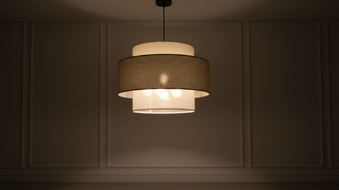 Transparent With Linen Pendant Ceiling