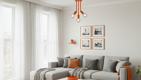 Minimalist Orange Ceiling Lamp