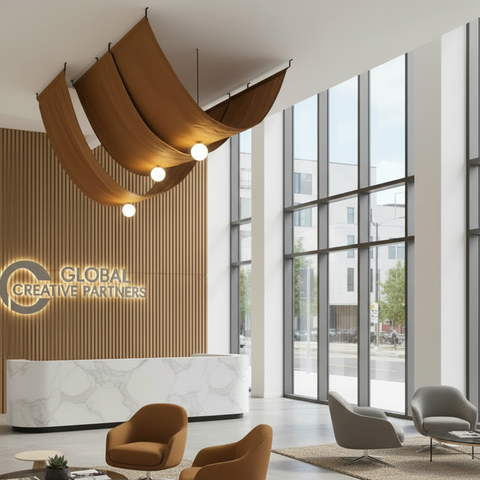Elegant Fabric Curtain Pendant