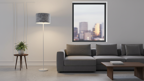 Modern Floor Lamp with Leather Shade