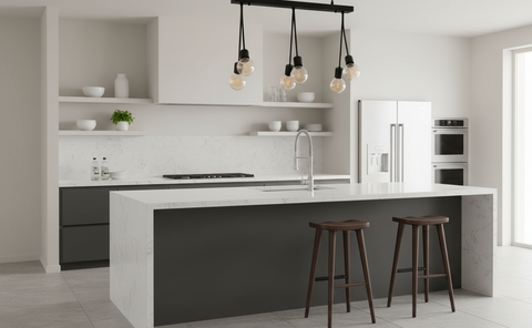 Contemporary Black Track Chandelier