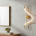 Golden S-Curve LED Wall Light