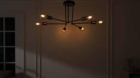 Black & Gold Modern Branched  Chandelier