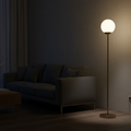 Elegant Golden Floor Lamp with Glass Ball