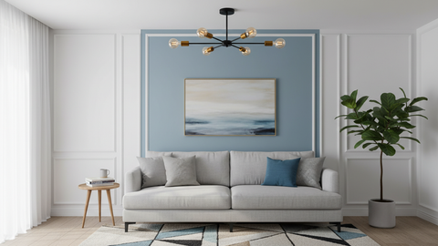 Black & Gold Modern Sputnik Chandelier
