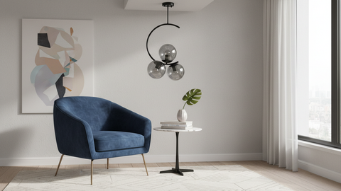 Stylish Curved Black Pendant Ceiling