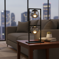 Modern Smoked Grey Glass Balls Table Lamp