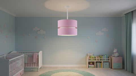 Contemporary Pink Powder  Shaded Pendant