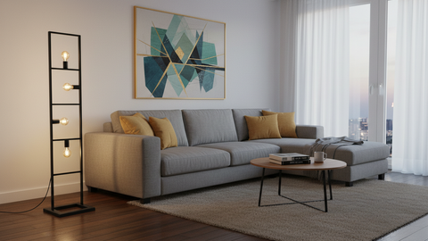 Geometric Black Floor Lamp