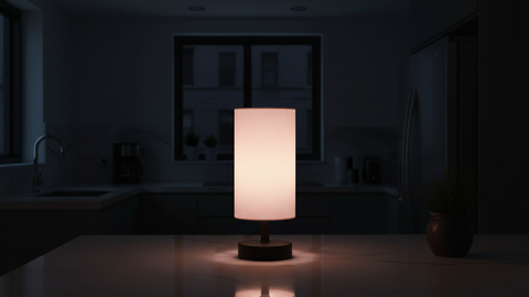 '-Pink Powder Cylinder Table Lamp