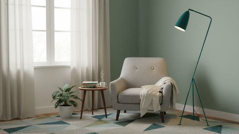 Modern Turquoise Tripod Floor Lamp