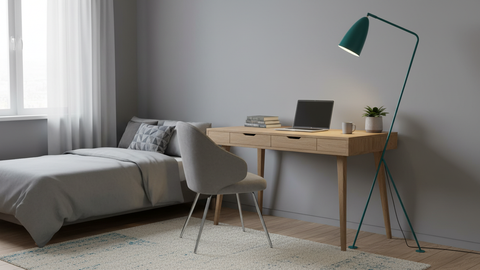 Modern Turquoise Tripod Floor Lamp
