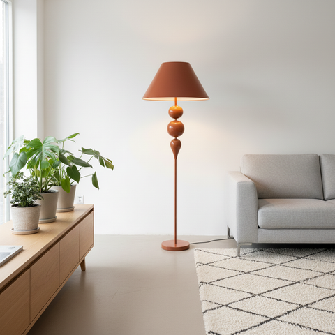 Modern Steel Copper Brown Floor Lamp