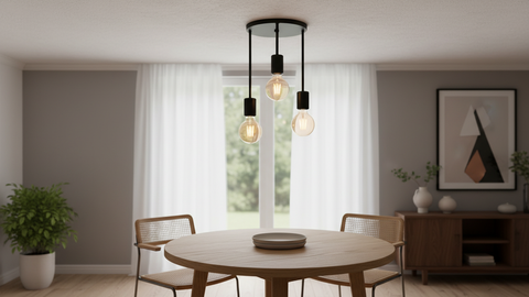 Industrial Black Triple Pendant