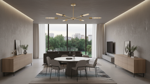 Stylish Gold Sputnik Chandelier