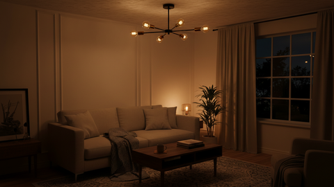 Black & Gold Modern Sputnik Chandelier