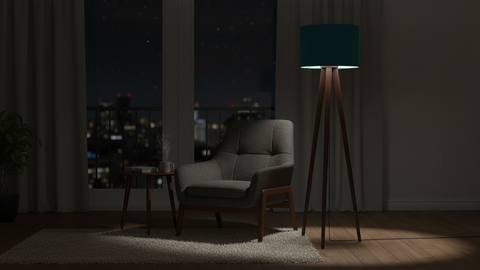 Boho Turquoise Tripod Floor Lamp