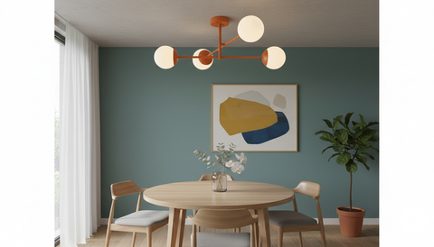 Modern Orange Branched Chandelier