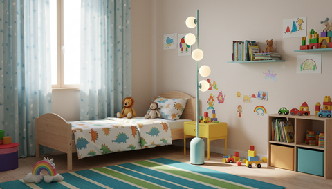 Modern Baby Blue Floor Lamp