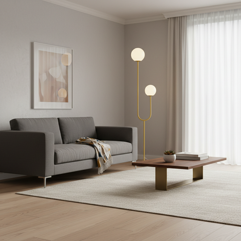 Modern Yellow Minimalist Floor Lamp
