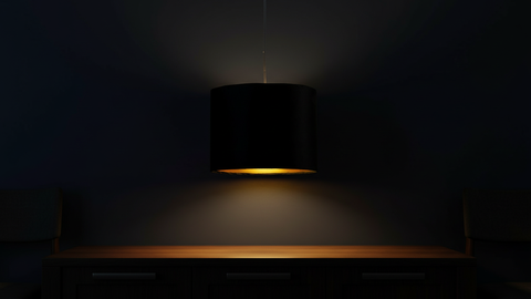 Elegant Black Pendant Lamp with Golden Interior