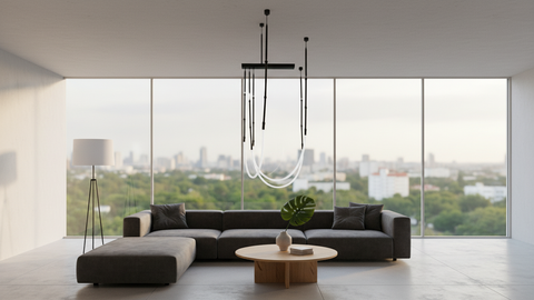 Contemporary Black LED Ceiling Lamp