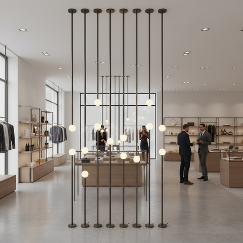 Elegant gray vertical floor-to-ceiling Partition