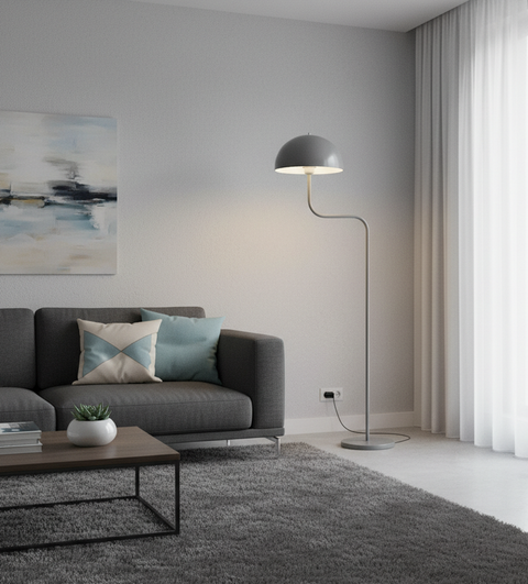Playful Gray Floor Lamp