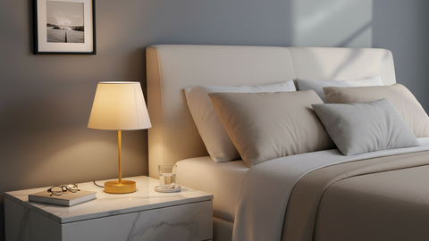 YL-T-601  Gold Beige Table Lamp