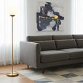 Elegant Golden Floor Lamp with Glass Ball
