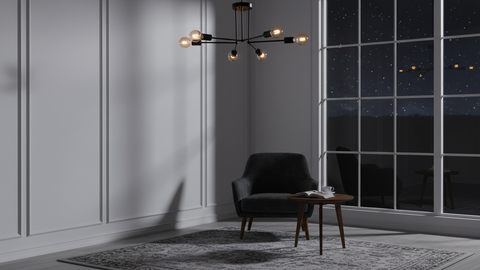 Black Modern Branched  Chandelier