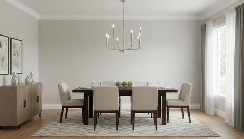 Modern Silver Branched Chandelier