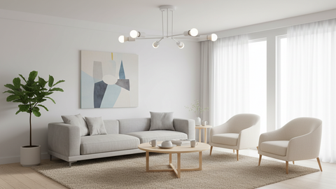 white branching chandelier