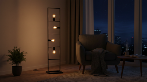 Geometric Black Floor Lamp