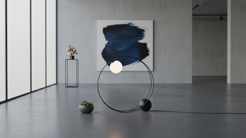 Artistic Navy Blue Floor Lamp