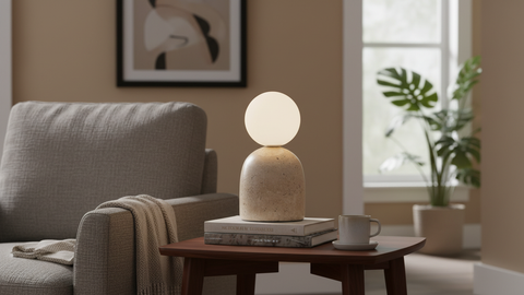 Beige Marble Table Lamp