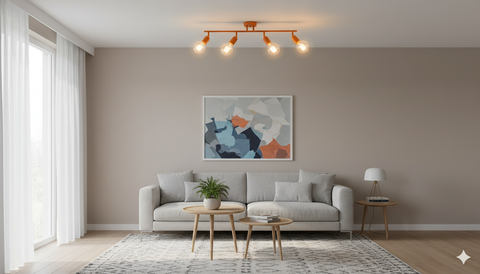 Minimalist Orange Track Ceiling Lamp