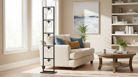 Geometric Black Floor Lamp