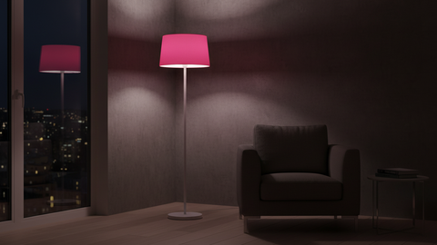 Modern White And Pink Torchiere