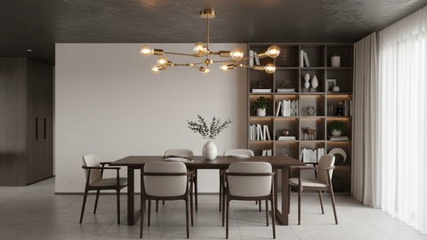 Stylish Gold Sputnik Chandelier