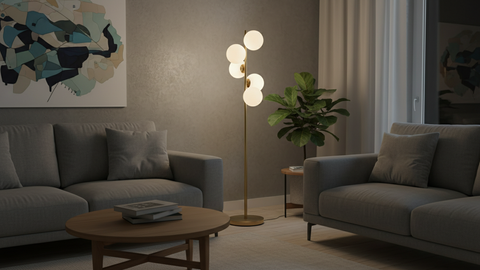 Contemporary Gold Floor Lamp