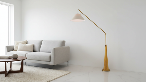 Boho Beige & White Floor Lamp