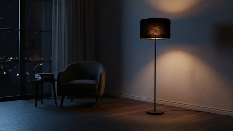 Stylish All Black Torchiere