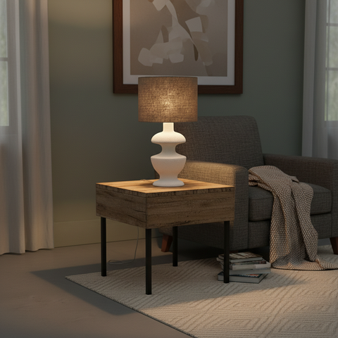 Pottery White Table Lamp