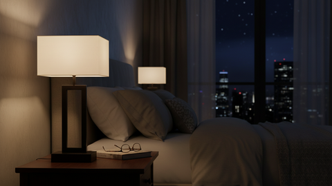Geometric Black Table Lamp