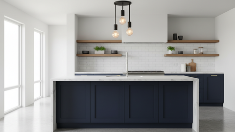 Industrial Black Triple Pendant